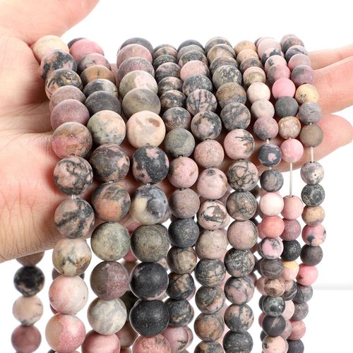 Perles D'espacement En Pierre Noire Naturelle,Obsidienne,Lave,Labrumen,Ite,Agates,Hmatite,Adt,Pour Bijoux,Bracelets De Bricolage - Type Black Red Line Veins-8mm-About 45pcs