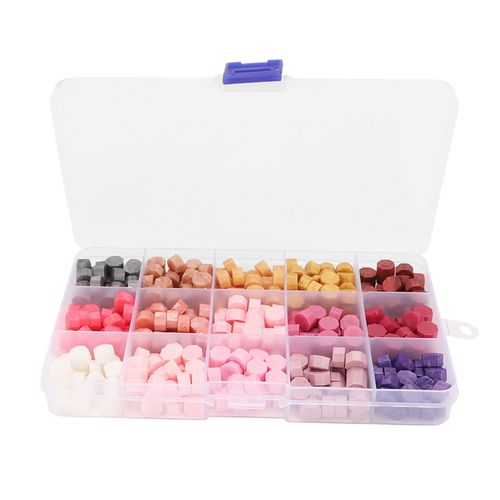 Perles De Cire A Cacheter Style Retro 15 Couleurs Diy Fabrication De Forme Octogonale Facile A Fondre Kit De Cire A Cacheter A Sechage Rapide