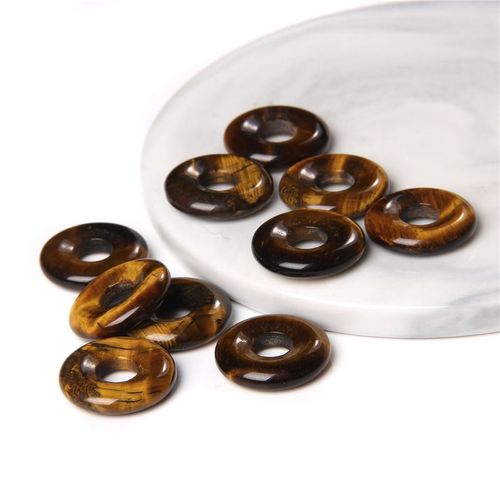 Perles De Labrumen Noir Naturel, Pendentif En Pierre D'Il De Tigre Reiki, Grand Trou De 6mm, Nministriels D Chinois Pour Bracelet Excutif Diy, 18mm, 1  5 Pices