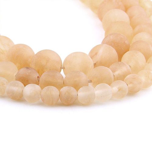 Perles De Tourmaline Pastque Jaune Matte, Rondes Givres, Amples, Pour La Fabrication De Bijoux, Bracelet De 6, 8, 10 Et 12mm, 15 Pouces