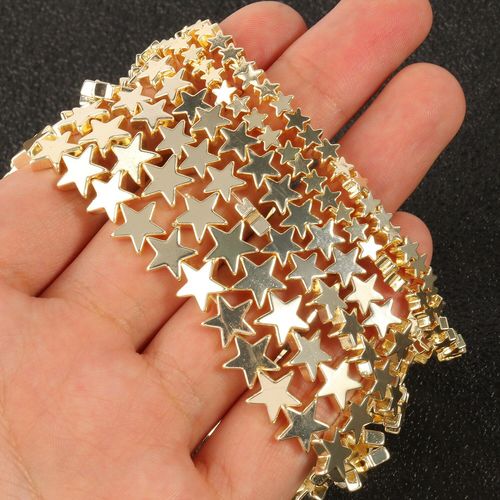 Perles En Hmatite Naturelle Plaqu Or 9k, En Forme D'toile  Cinq Branches, En Vrac, Pour La Fabrication De Bijoux, Bracelet  Faire Soi Mme, 15 Pouces