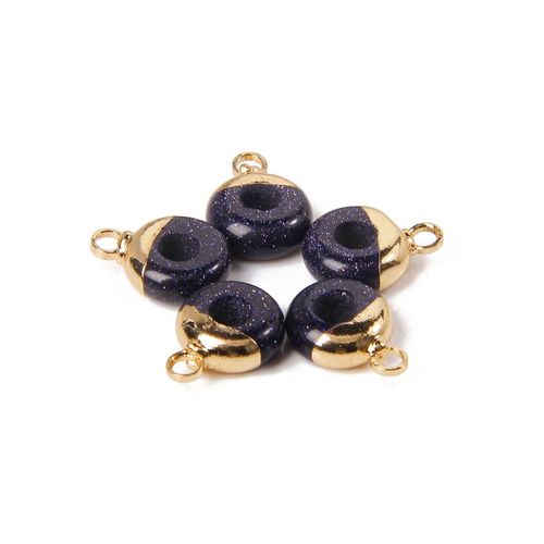 Perles En Pierre De Charbon Blanc Naturel Pour Femmes, Pendentif Plaqu Or, Connecteur De Document, Breloque De Bijoux Excutifs, Accs Au Collier, Grand Trou, 10 Mm
