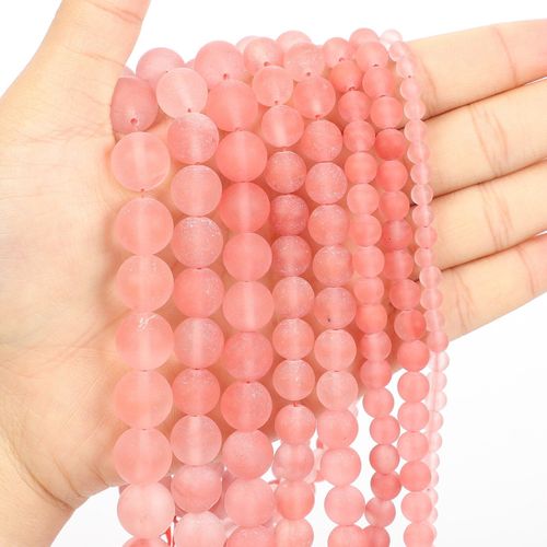 Perles En Pierre Naturelle, En Agate Rouge Pastque Givre, Rondes Et Amples Pour La Fabrication De Bijoux, Bracelet  Faire Soi Mme, 4 12 Mm