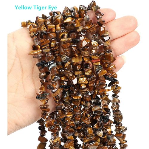 Perles En Pierre Naturelle En Forme D'oeil De Tigre Jaune, Pierres Prcieuses Irrgulires De Gurison, Pour La Fabrication De Bijoux, 5x8mm