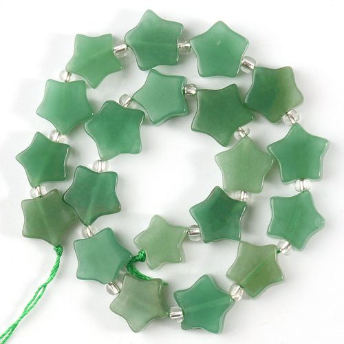 Perles En Quartz Amazonite En Forme D'toile  Cinq Branches, 15mm, Pierres Naturelles, Pour La Fabrication De Bijoux, Bracelet Diy En Vrac, 15 Pouces