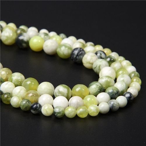 Perles Rondes En Pierre De Jad Jaune, Polies Pour La Fabrication De Bijoux, Collier Et Bracelet Lisse Pour Femmes, Fait  La Main