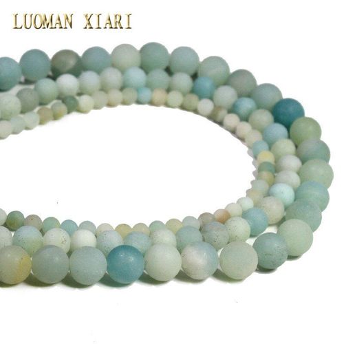 Perles Rondes En Pierre Naturelle D'amazonite Bleue, Pour La Fabrication De Bijoux, Vente En Gros, Bracelet  Bricoler Soi Mme, 4/6/8mm