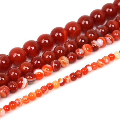 Perles Rondes Rouges En Cornaline Slectionnables 4 6 8 10mm, Perles D'espacement En Pierre Naturelle Pour La Fabrication De Bijoux, Collier