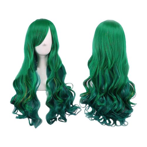Perruque De Dame Vert Fonc Vert Fonc Longue Perruque Boucle Cheveux Longs 68cm Perruque Pour Femmes Pour Cocktail Bar Cosplay