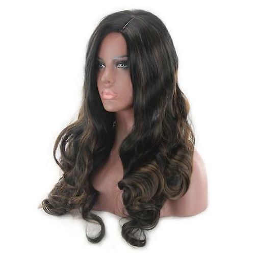 Perruque Longue Marron Incl. Filet De Perruque Et Peigne DExtension De Cheveux