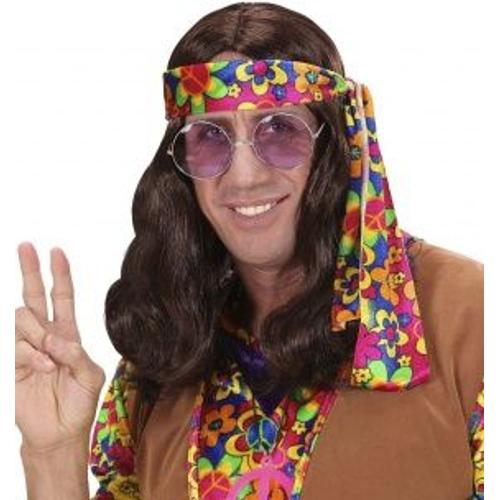Perruque Marron Hippie Adulte,