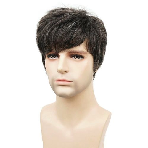 Perruque Synthtique Courte Brune Pour Homme  Perruque De Cosplay Naturelle Et Complte Pour Un Look lgant Et Confortable