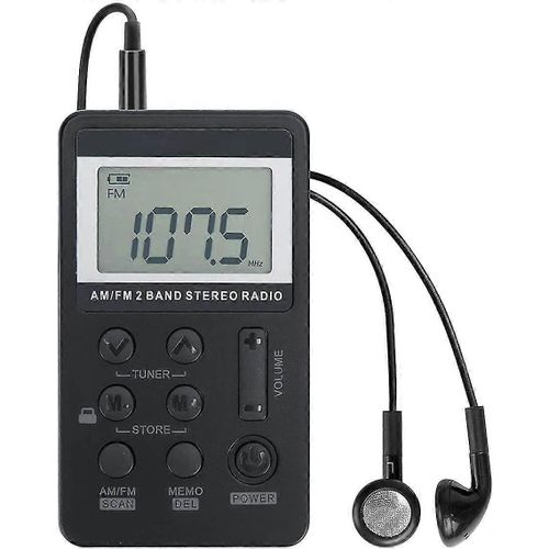 Personal Am / Fm Pocket Radio Portable Vr-Robot, Mini Digital Tuning Walkman Radio, Avec Batterie Rechargeable, couteur, cran De Verrouillage Pour Marche / Jogging / Gy