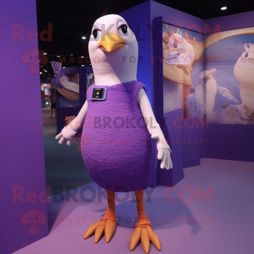 Personnage De Costume De Mascotte Redbrokoly De Goland Violet Habill D'un Dbardeur Et De Bretelles