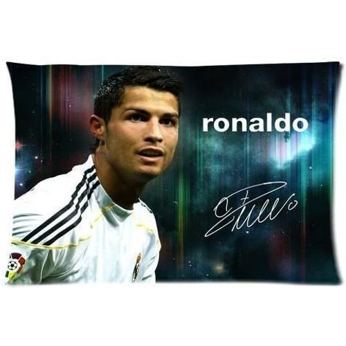 Personnalis Real Madrid Cf Superstar Cristiano Ronaldo Cr7 Taie D'oreiller Douce Fermeture clair Housse De Coussin Housse De Coussin Couvre Fasfion Design Imprim (40 Cm X 60 Cm)