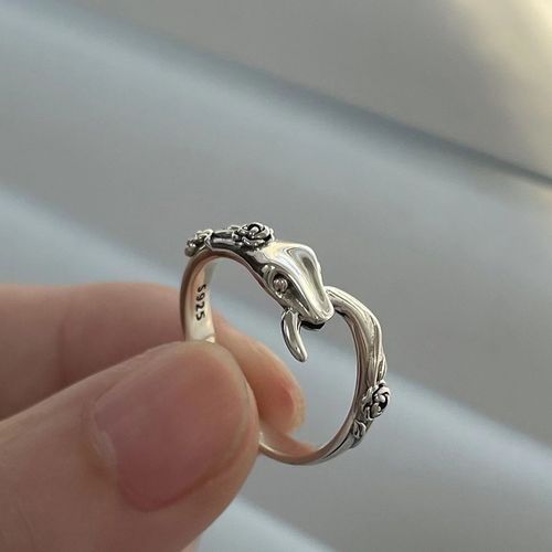 Personnalit Serpent Bague Femme Niche Design Personnalit Ins Rglable Os De Serpent Index Doigt Bague Rtro Non Incrust Anneau-Serpent 1-Taille Unique