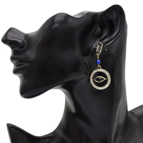 Personnalit Unique Grand Cercle Yeux Incrust Noir Strass Boucles D'oreilles Pour Femmes Boucles D'oreilles Dclaration Boho Mariage Boucles D'oreilles