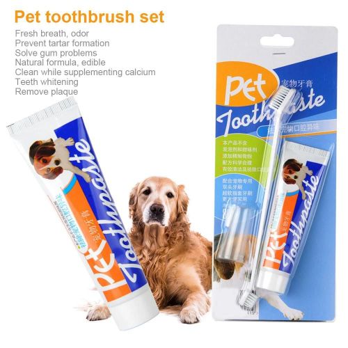 Pet Chien Chiot Chat Dentifrice Brosse  Dents Set Non Toxique Sans Danger Dents Blanchiment Nettoyage