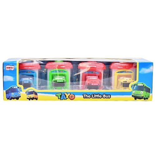 Petit Bus Miniature Pour Enfants, 4 Pices/Ensemble, Modle  chelle, Bus De Garage Pour Bbs, Vhicule De Voiture  Impact D'jection