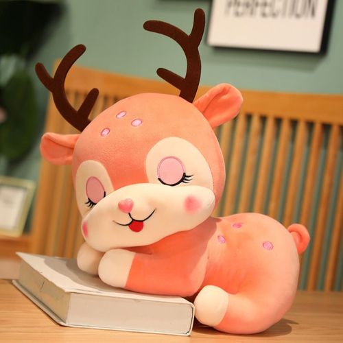 Petit cerf rveur, poupe cerf sika, jouet en peluche, poupe de chiffon, poupe girafe, machine  saisir, petite Cerf rose de rve - 30 cm (0,34 kg)
