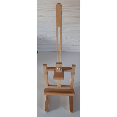 Petit Chevalet En Bois Naturel Pour Prsentation Cadre, Photo Ou Petite Peinture- Utiliser Tel Quel Ou  Customiser-Base 13x13cm-Hauteur Totale 44cm-Prsentation Ajustable Jusque 26cm