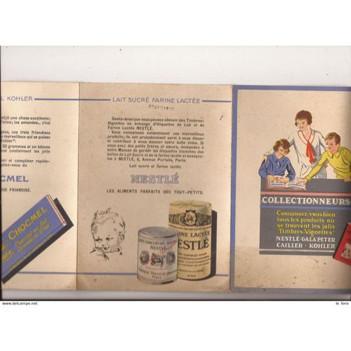 Petit Depliant Publicitaire Produits Ou Se Trouvent Les Vignettes Nestle Kohler Cailler   de France 