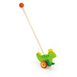 Petit Dinosaure En Bois Jeu A Pousser Bebe Enfant 2ans Vert Rakuten