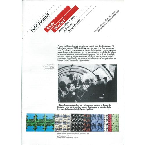 Petit Journal : Andy Warhol - Grande Galerie - - - - 1990   de collectif  Format Broch 