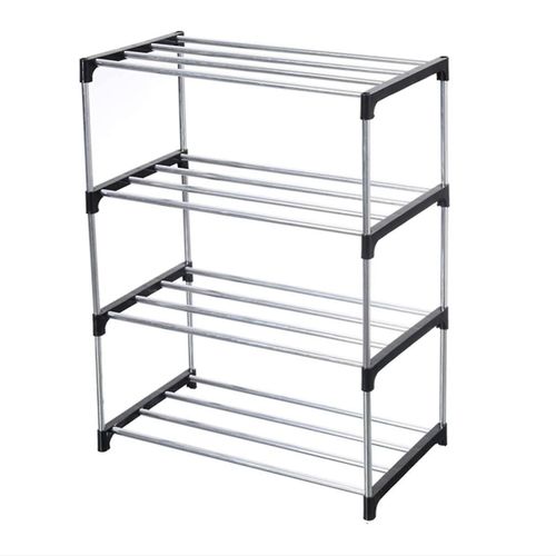 Petit Meuble  Chaussures Empilable, Entre, Couloir Et Placard Pour Un Rangement Et Une Organisation Peu Encombrants (4 Niveaux, Noir)