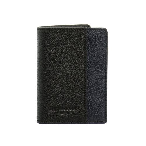 Petit Porte Cartes Hexagona Cuir Ref 46583 Noir/Marine 7*11*2