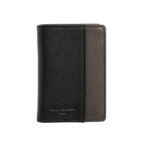 Petit Porte Cartes Hexagona Cuir Ref 46583 Noir/Taupe 7*11*2