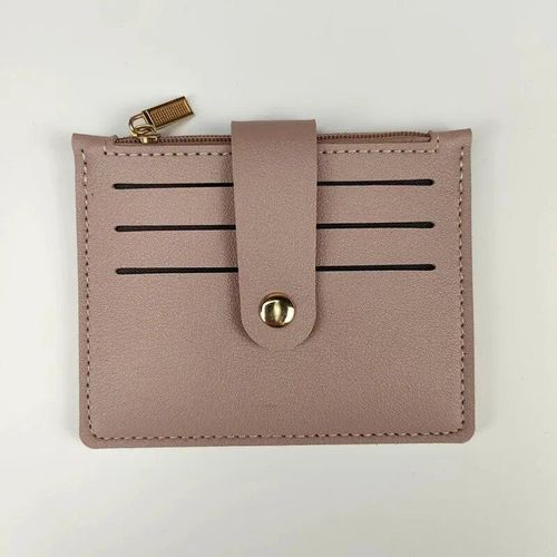 Petit Portefeuille En Cuir Pu Pour Femme,Porte-Monnaie Ultra Fin Avec Boutons,Sac Pour Carte De Crdit,Porte-Documents Solide,Court Et Simple