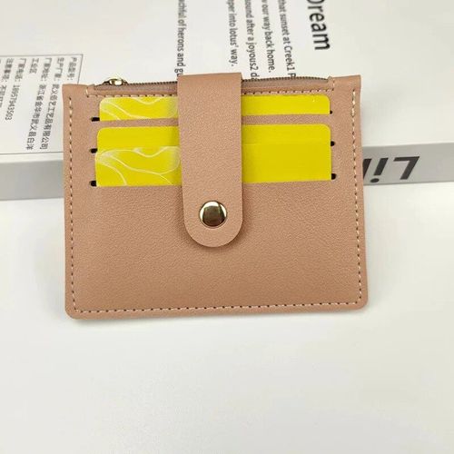 Petit Portefeuille En Cuir Pu Pour Femme,Porte-Monnaie Ultra Fin Avec Boutons,Sac Pour Carte De Crdit,Porte-Documents Solide,Court Et Simple