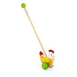 Petit Poule En Bois Jeu A Pousser Bebe Enfant 2ans Orange Rakuten