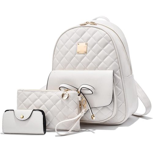 Petit Sac  Dos Femmes Mini Sac A Dos En Cuir Sac  Dos Pour Fille Daypack 3 En 1 Sac A Dos Mignon Sac D'cole Fille Cuir Sacs  Dos De Jour Sac A Dos Voyage Blanc[H1758]