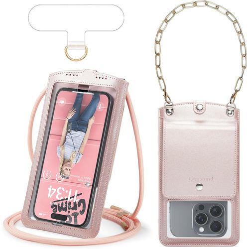 Petit Sac Sacs  Bandoulire Sac Tlphone Portable Femmes Homme Mini Pochette En Pu Cuir Porte Portefeuille Avec Chane De Poignet Camra Fentre Pour Iphone 16 Samsung Jusqu' 7.[Car784906]