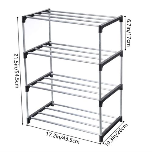 Petite tagre  Chaussures Empilable, Entre, Couloir Et Placard, Rangement Et Organisation Peu Encombrants (4 Niveaux, Noir)
