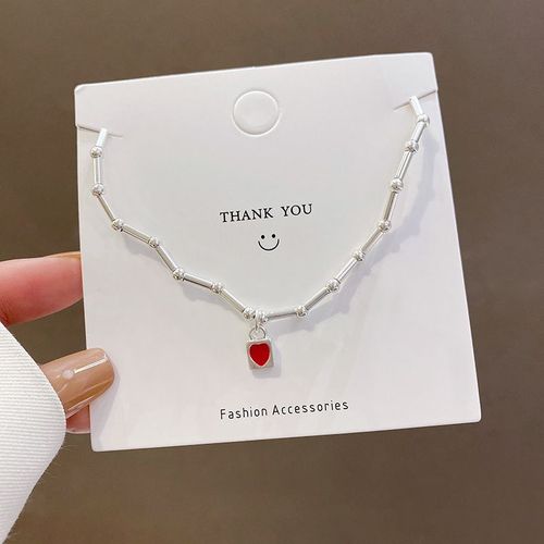 Petite Foule Vent Froid Conception Rouge Amour Bracelet Femme Tendance Mode Temprament Bracelet Coren Net Rouge Bracelet-Sw-S216 Argent
