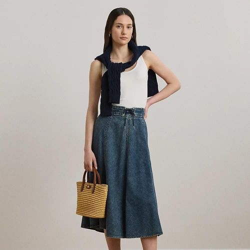 Petite - Jupe Mi-Longue Cordon Serrage En Denim