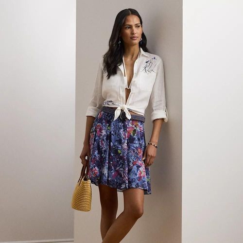 Petite - Mini-Jupe En Georgette Froisse  Motif
