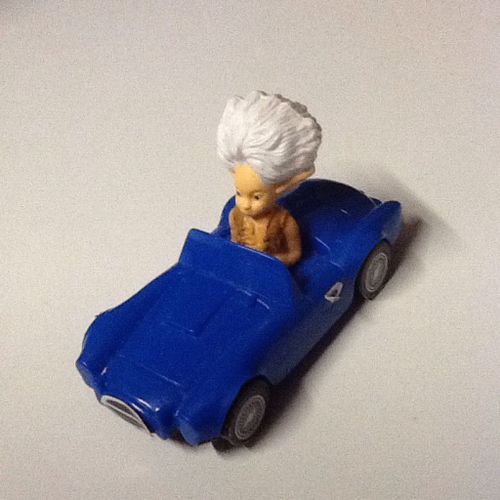 Petite Voiture Bleu Cabriolet Avec Personnage