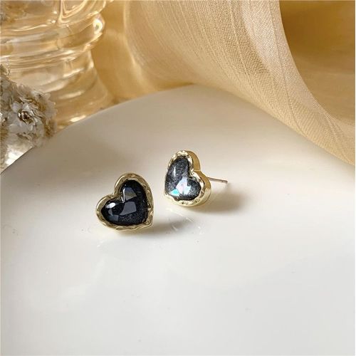 Petites Boucles D'oreilles En Forme De CUr Pour Femmes Et Filles, Boucles D'oreilles Simples En Mtal Huil, Bijoux De Fte De Mariage, Cadeau De Mode, Rose Et Blanc, Mignon, Vente En Gros
