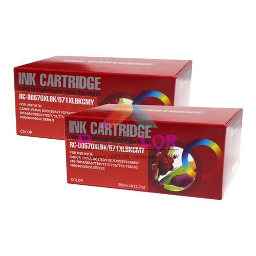 Pgi-570 Cli-571 Xl Cartouches D'encre Haute Qualit Compatibles Pour Canon Pixma Mg7700 Mg7750 Mg7751 Mg7752 Mg7753 Ts8050 Ts8051 Ts8052 Ts8053 Ts9050 Ts9055 Mg5750 Mg5752 Mg5753 Mg6850 (Pack X2)