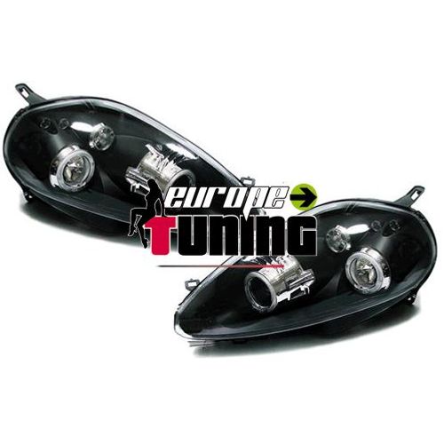 Phares Angel Eyes Noirs Tuning Fiat Grande Punto Electriques