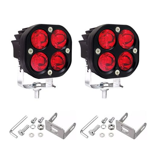 2 Phares LED Ronds 3 Pouces Halo Rouge - 6000K, 20W Par Feu, IP67, Pour 4x4, Travail, Nacelle, Anti-Brouillard