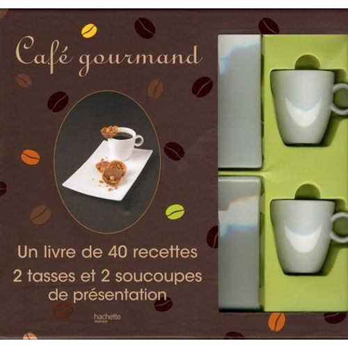 Coffret Caf Gourmand - Un Livre De 40 Recettes, 2 Tasses Et 2 Soucoupes De Prsentation   de Mrel Philippe  Format Bote 