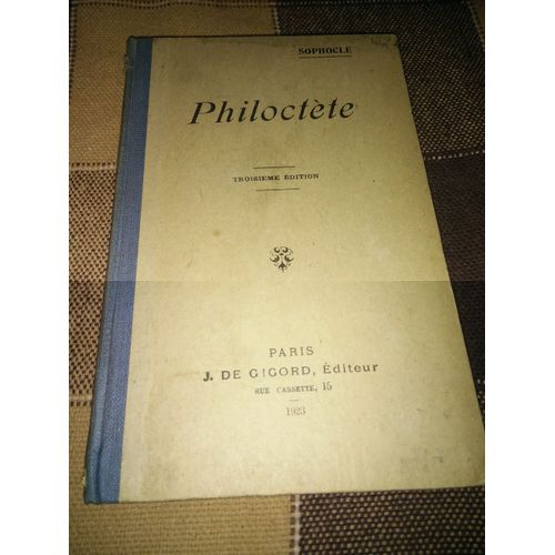 Philoctte / dition Classique Par J. F. Lucas,... (Texte Grec)   de Sophocle  Format Reli 