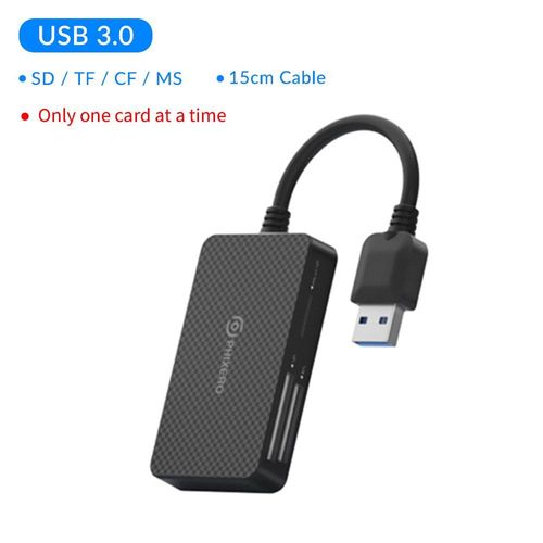 PHIXERO-Lecteur de carte 4-en-1 USB3.0/USB-C SD Micro SD TF CF MS Compact Flash Card Adapter for Laptop PC Multi OTG Smart Card Read - Type USB A (Single Read)