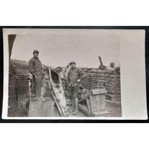 Photo Originale Verdun 1917 Batterie De 90 (230e Rgiment Artillerie De Campagne)