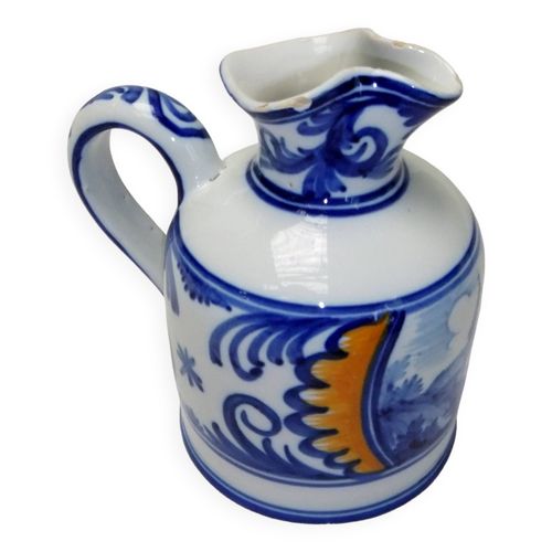 Pichet Ancien Broc  Cidre Paysage Service De Table Cruche Multicolore